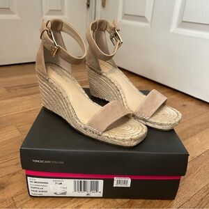 Vince Camuto Meddrina Suede Wedge Sandals - Sz 7.5